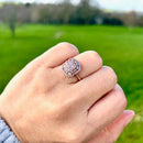 9K玫瑰金群镶钻戒（约0.50克拉）