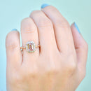 パパラチャカラートルマリンとダイヤモンドの9カラットローズゴールドハローリング（1.19カラット）