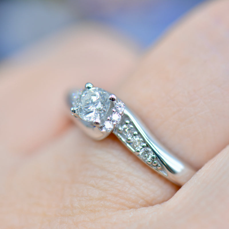 H.Samuel 9ct White Gold Diamond Solitaire Twist Engagement Ring (0.33ct)