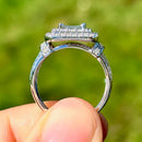 Green and White Diamond 9ct White Gold Cluster Ring (1.4ct)