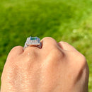 Green and White Diamond 9ct White Gold Cluster Ring (1.4ct)