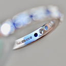 Natural Sapphire and Lab-Created Diamond 9ct White Gold Half Eternity Band (1.15cts)