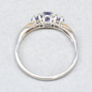 9ct White Gold Tanzanite and Diamond Five-Stone Design Ring