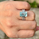 Aquamarine & Diamond Platinum Ring (Approx. 5.07ct)