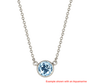 Floating Design Gemstone Birthstone 18ct White Gold Necklace (Custom Made)