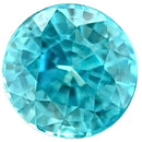 Natural 5mm Round Brilliant-Cut Blue Zircon