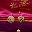 Antique Black Enamel 9ct Rose Gold Drop Earrings