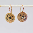 Antique Black Enamel 9ct Rose Gold Drop Earrings