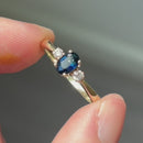 (Ernest Jones)  Sapphire and Diamond 9ct Yellow Gold Trilogy Ring