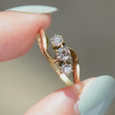 爱德华时代 1916 年 18 克拉黄金三部曲钻石订婚戒指（0.40 克拉）