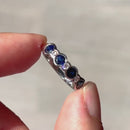Sapphire and Diamond Half Eternity Band in 18ct White Gold