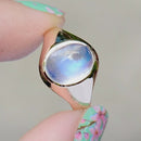 Vintage 1970s Moonstone 9ct Yellow Gold Signet Ring (2.67cts)