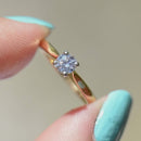 Vintage 2000s Brilliant Cut IF (Internally Flawless) Clarity / D Colour Diamond 18ct Yellow Gold & Platinum Solitaire Ring (0.25ct)