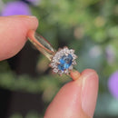 Petite Sapphire & Diamond 9ct Yellow Gold Cluster Ring