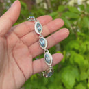 Sky Blue Topaz Sterling Silver Bracelet (Adjustable Length)