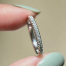 プラチナ 0.15カラット ダイヤモンド クローセット ハーフエタニティ スタッカーバンド