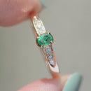 Vintage Emerald & Diamond Engagement Ring (0.20ct)