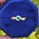 Vintage Natural Emerald Infinity Solitaire Set Band