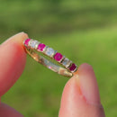 18ct Yellow Gold Ruby and Diamond Half Eternity Band