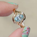 Vintage Aquamarine & Diamond Cross-Over Set Ring (1.15cts)