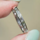 予約済み - 18カラット ホワイトゴールド 0.50カラット バゲット ダイヤモンド チャネルセット ハーフエタニティ スタッカブルバンド