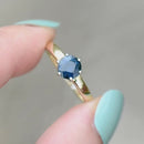 Sapphire “I LOVE YOU” 9ct Yellow Gold Solitaire Ring (1.11cts)