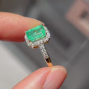 Emerald and Diamond 18ct Yellow Gold Cluster Ring
