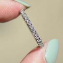 プラチナ 0.36カラット ダイヤモンド プロングセット ハーフエタニティ スタッカブルバンド