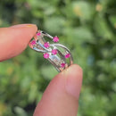 9ct White Gold Ruby Multi-Band Dress Ring