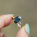 Vintage Sapphire and Diamond 14ct Yellow Gold Three-Stone Engagement Ring (2.05cts)