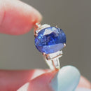 AAA Kyanite and Diamond 9ct Yellow Gold Ring (6.64cts)