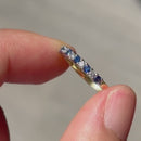 Vintage 2000s Sapphire & Diamond Half Eternity Ring in 18ct Yellow Gold