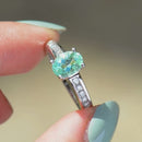 パライバトルマリン＆ダイヤモンドリング（18Kホワイトゴールド）