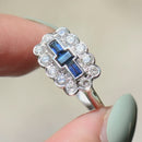 Vintage 2000s Sapphire and Diamond 18ct White Gold Cluster Ring (1.45cts)