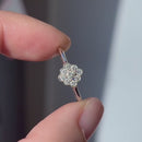 18ct White Gold Diamond Daisy Cluster Ring, Vintage-Inspired (Approx. 0.27ct)