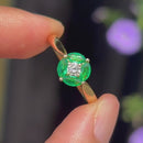 Vintage 1990s Emerald and Diamond Cluster Ring in 18ct Yellow Gold