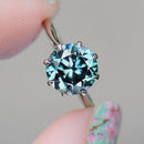Vintage Blue Zircon 18ct White Gold and Platinum Solitaire Ring (4.15cts)