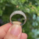 Contemporary Three-Row Art Deco Design Diamond Ring in 9ct White Gold (Approx. 0.95ct)