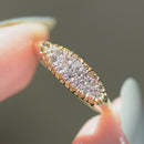 Victorian Old Mine Cut Diamond Two Row Boat Design Ring (0.42ct)