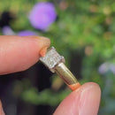 18ct Yellow Gold 0.25ct Princess Cut Invisible Set Diamond Ring