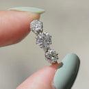 Art Deco 1.47cts Old European Cut Diamond 18ct White Gold Art Deco Trilogy Engagement Ring