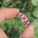 Ruby & Diamond 9ct Yellow Gold Five-Stone Ring