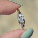 Edwardian Old-Cut Diamond Trilogy Bezel Set 18ct Yellow Gold & Platinum Ring (0.30ct)