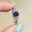 1990s Royal Blue Sapphire & Diamond 18ct Yellow Gold Engagement Ring (1.33cts)