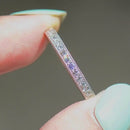 プラチナ 0.25カラット ダイヤモンド フラッシュセット ミルグレイン ハーフエタニティ スタッカブルバンド