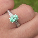 Paraiba Tourmaline & Diamond 18CT White Gold Engagement Ring