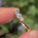 Vintage 18ct Yellow Gold & Platinum Diamond Trilogy Ring (Approx. 0.45ct)