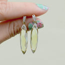 Lemon Quartz & Diamond 9ct Yellow Gold Drop Earrings (6.35cts)