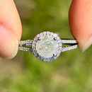 14K白金钻石群镶戒指 (1.83克拉)