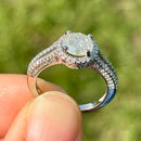 14K白金钻石群镶戒指 (1.83克拉)